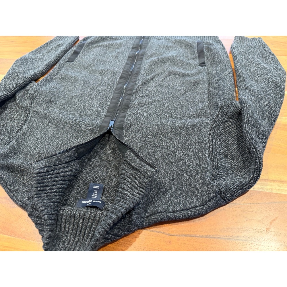 Daniel Hechter Paris Mens Large Full Zip Cardigan Sweater Gray Marl 100% Cotton - Picture 2 of 8